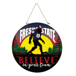 Evergreen Enterprises - Fresno State Bulldogs 18" Bigfoot "Believe in Yourself" Team Logo Wood Round Door Sign - Multicolor