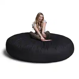 Jaxx - 6 Foot Cocoon - 2-in-1 Convertible Bean Bag Bed & Large Bean Bag Chair for Adults- Denim, Black - Dark Denim