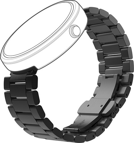  Motorola - Metal Band for Moto 360 Smart Watches - Black