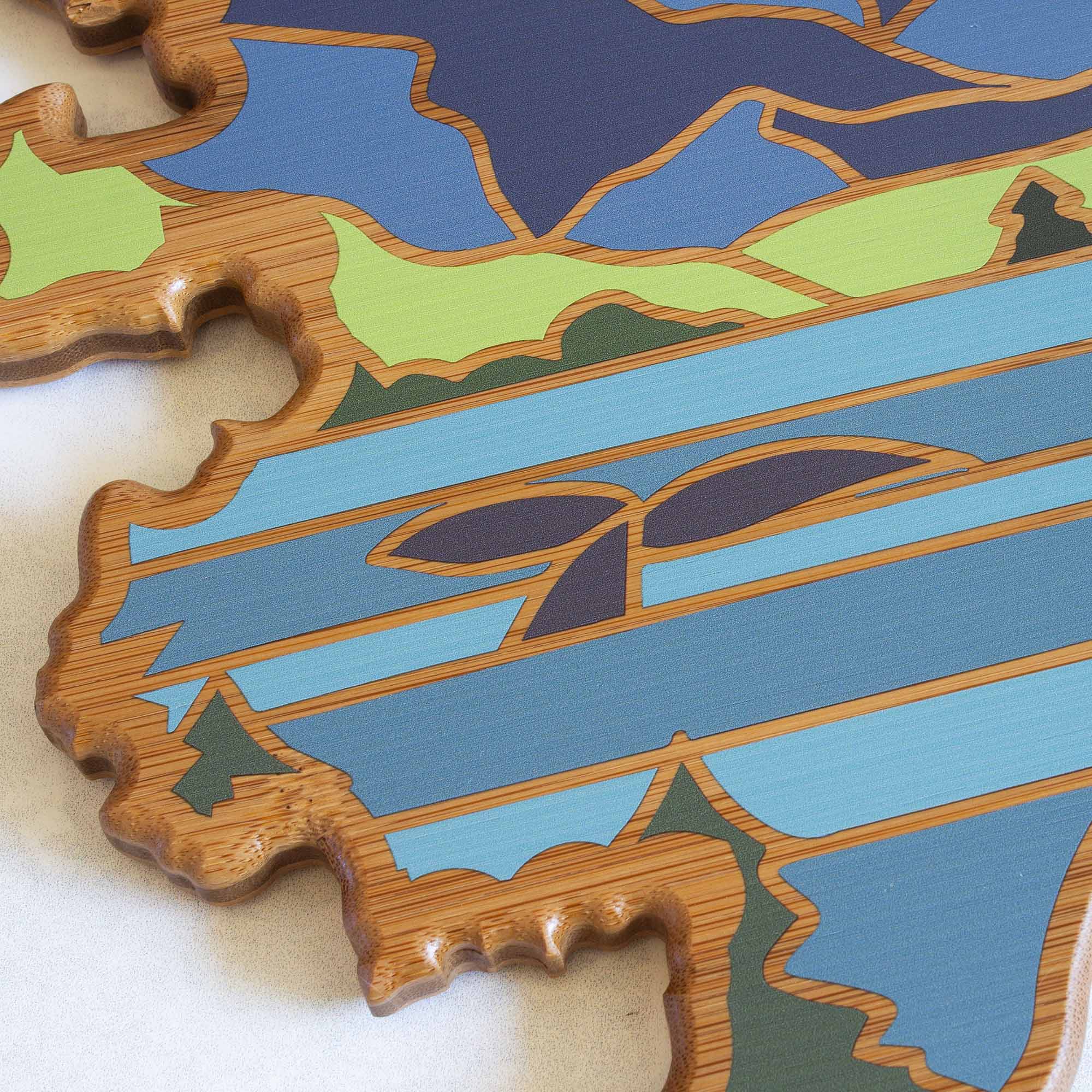 Alt View 1. Totally Bamboo - Alaska Cutting Board with Artwork by Summer Stokes.