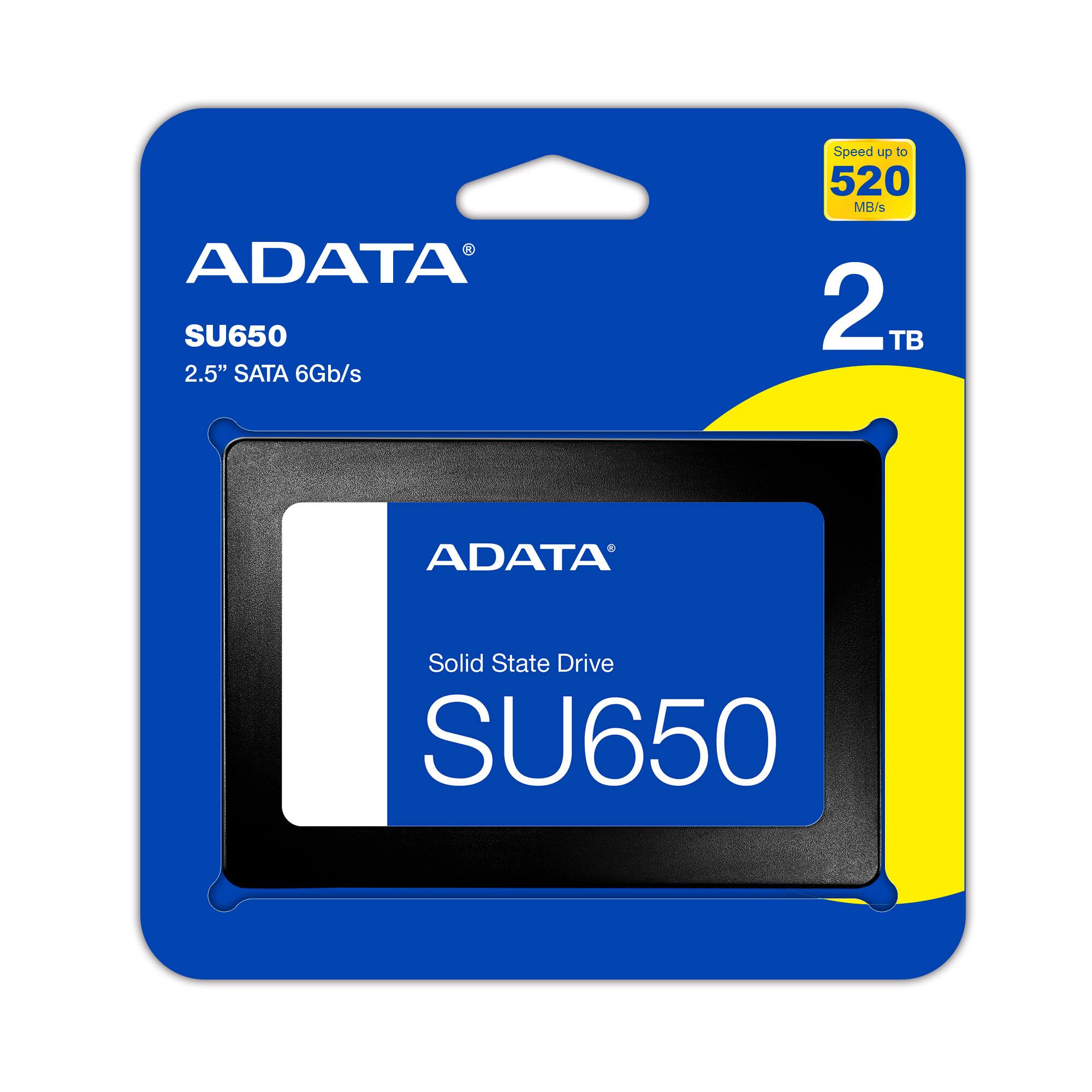 ADATA SU650 2.5" SATA 6Gb/s Speed up to 520 MB/s 2 TB ADATA Solid State Drive SU650