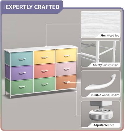 Sorbus Kids Dresser with 9 Drawers Storage Unit Organizer Chest for Clothes Bedroom, Kids Room, Nursery, & Closet Multicolor Pastel DRW-CU9-PAS - Best Buy Sorbus Kids Dresser with 9 Drawers Storage Unit Organizer Chest for Clothes Bedroom, Kids Room, Nursery, & Closet Multicolor Pastel DRW-CU9-PAS - Best Buy