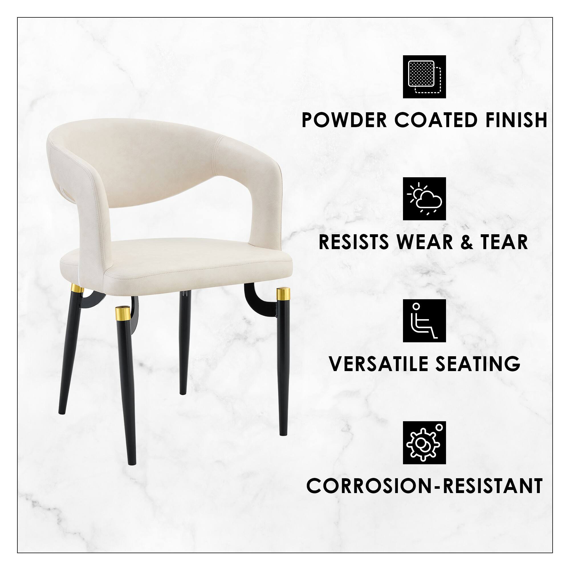 POWDER COATED FINISH  
RESISTS WEAR & TEAR  
VERSATILE SEATING  
CORROSION-RESISTANT