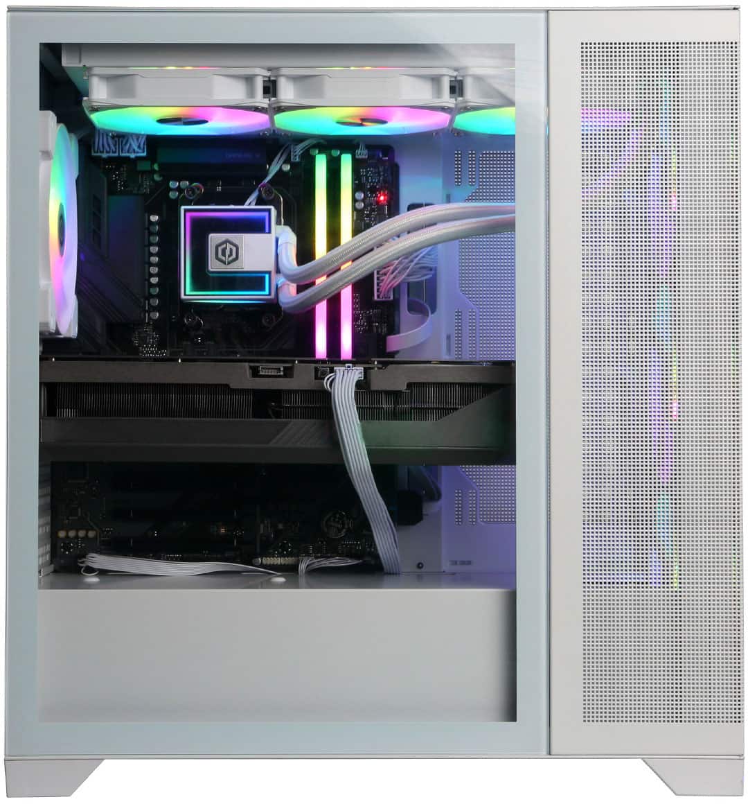 Alt View 12. CyberPowerPC - Gaming Desktop - AMD Ryzen 9 9900X - NVIDIA GeForce RTX 5080 16GB - 32GB DDR5 - 2TB PCIe 4.0 SSD - White.
