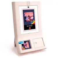 HP Sprocket Photobooth 3" x 4" Color Photo Printer (Pink) with Touch Screen, LED Ring Light & Wi-Fi - Pink - Front_Zoom