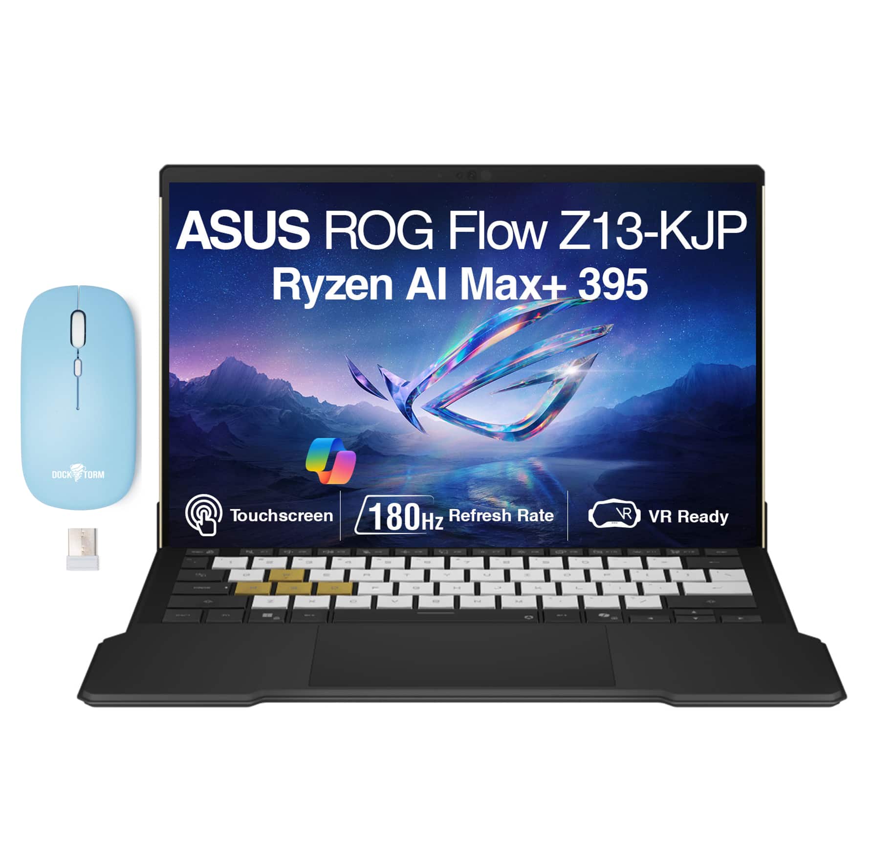 ASUS - ROG Flow Z13-KJP 2-in-1 Laptop 13.4 WQXGA Display (Ryzen AI Max+ 395, Win 11 Pro) w/Dockztorm Wireless Mouse - Gold