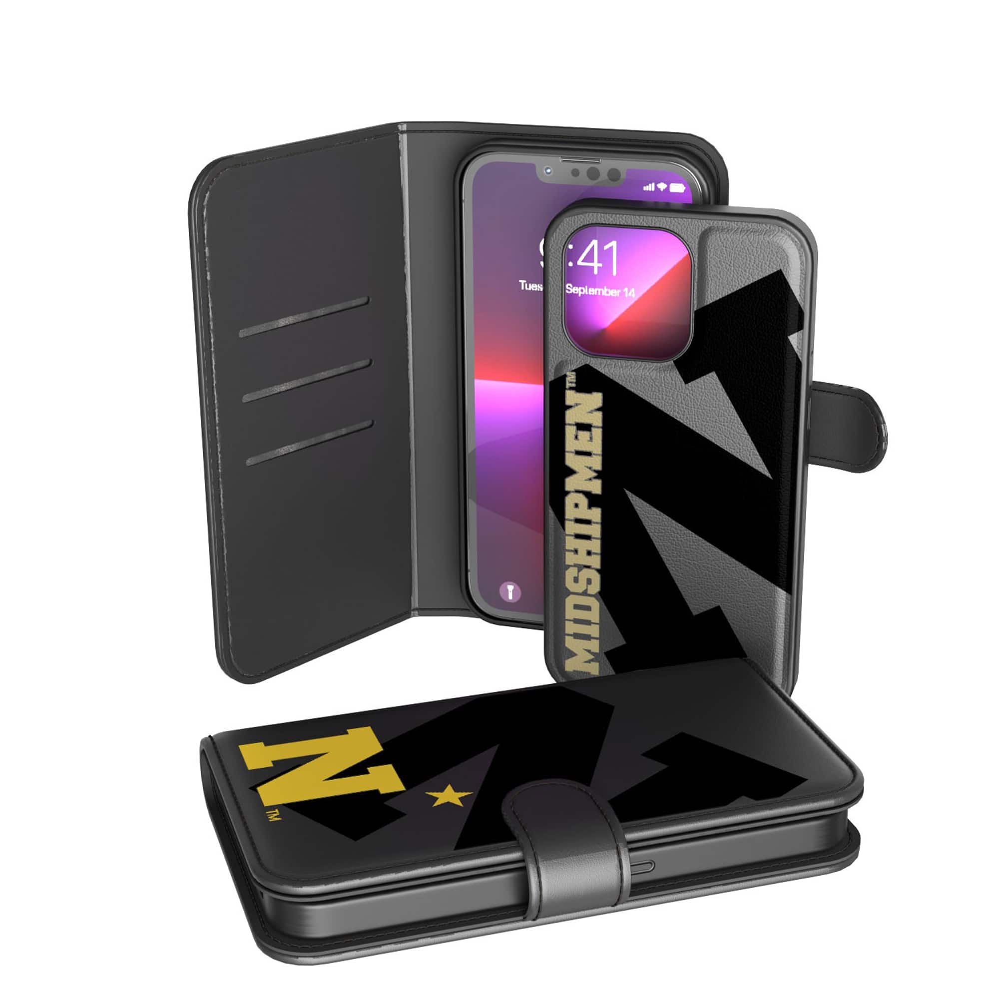 Keyscaper - NCAA - Navy Midshipmen iPhone Wallet Case - X/Xs - Multicolor