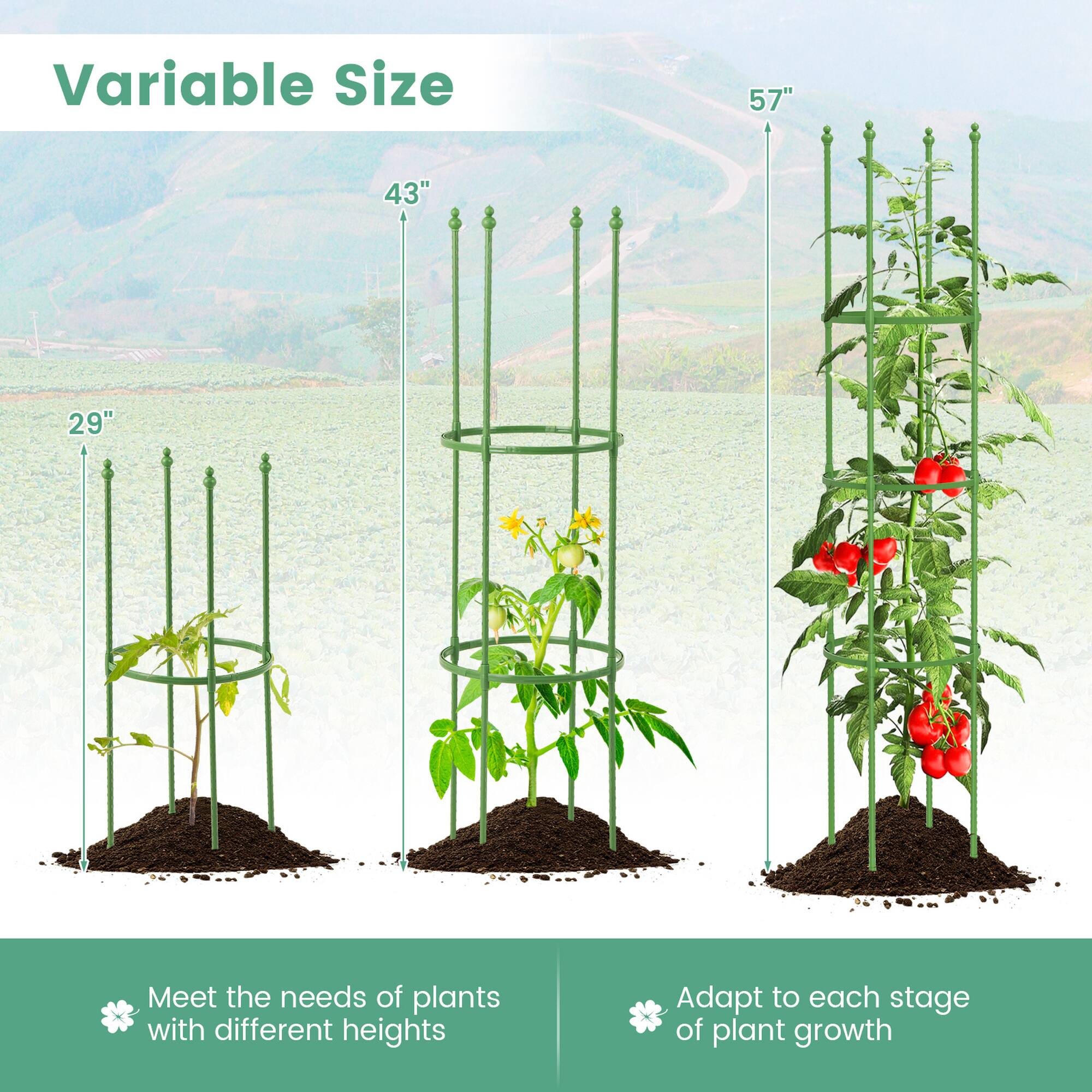 Variable Size: 57" 43" 29"
Meet the needs of plants with different heights
Adapt to each stage of plant growth