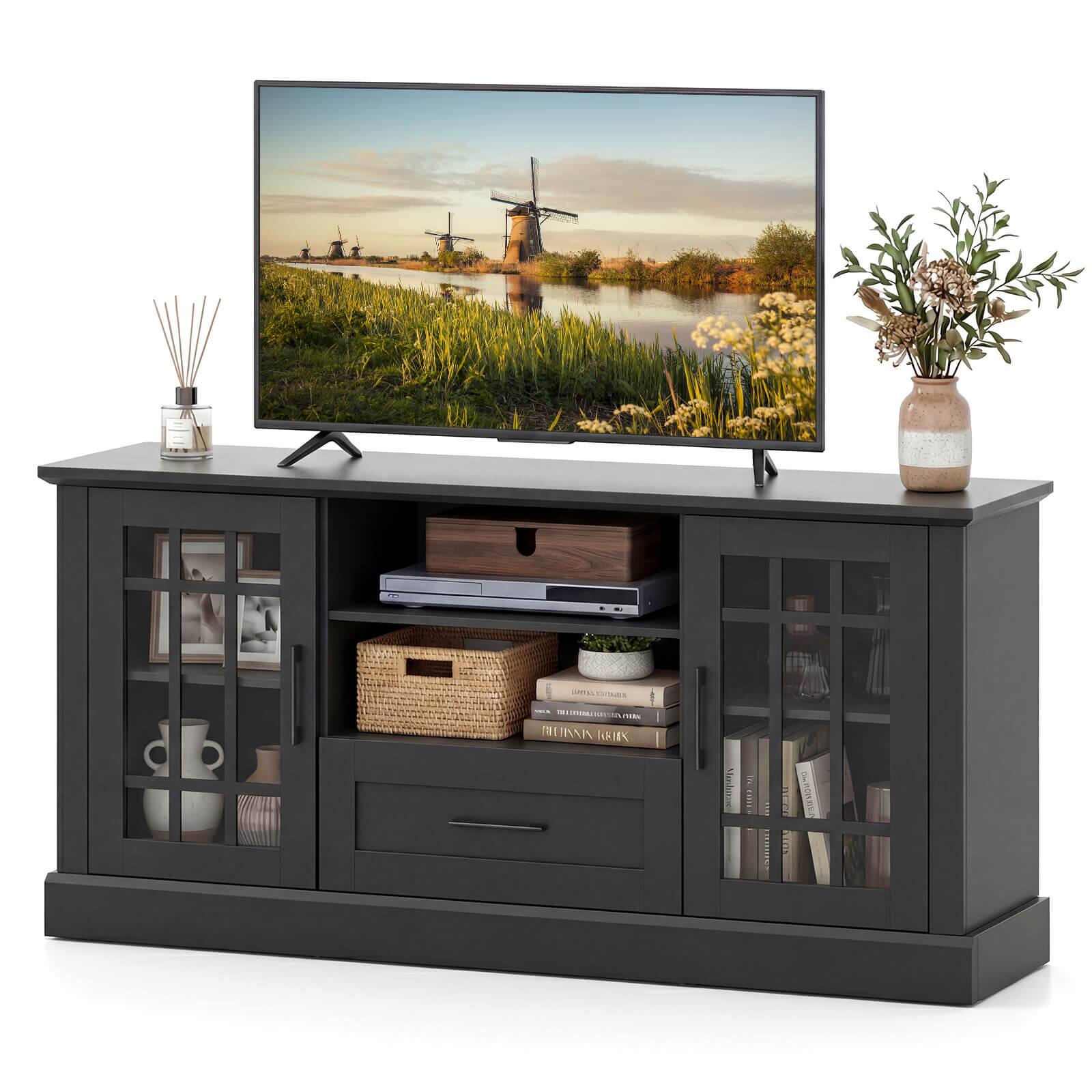Black Farmhouse Style TV Stand
