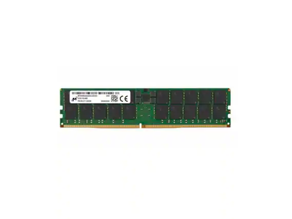 Front. Crucial - Crucial 64GB DDR5 RDIMM 2Rx4 6400 CL52 (16Gbit) (Single Pack) - MTC40F2046S1RC64BR - Green.