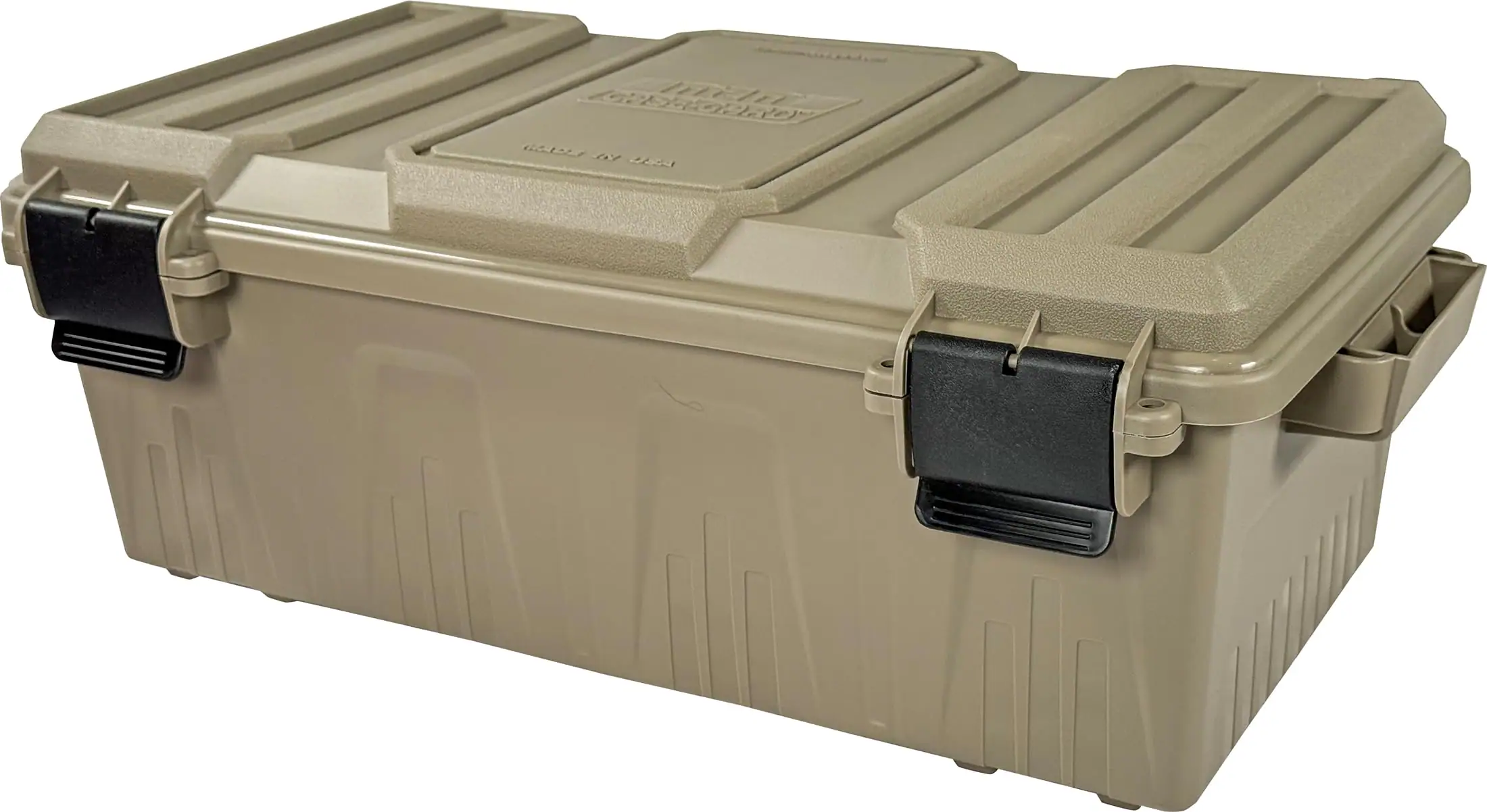 Front. HM 1810 - MTM ACDC30 Divided Ammo Crate Utility Box Water Resistant Stackable Snap Latch USA Made Dark Earth - ACDC30.