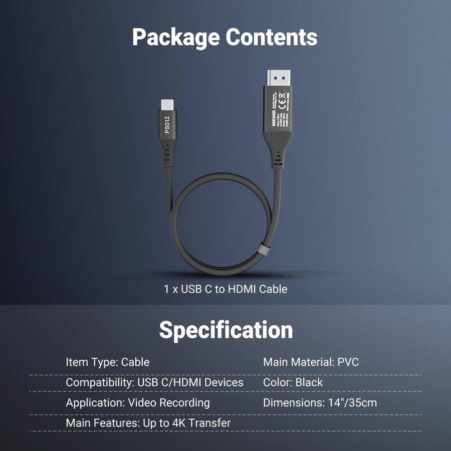 35cm Device Neewer PS012 35cm USB C to HDMI 2.0 4K Cable Black PS012 - Best Buy
