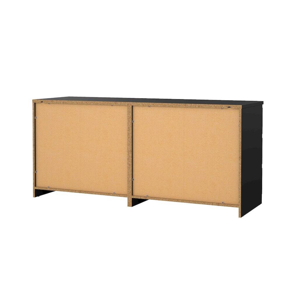 Alt View 2. Tvilum - Scottsdale 6 Drawer Double Dresser Matte - Black.