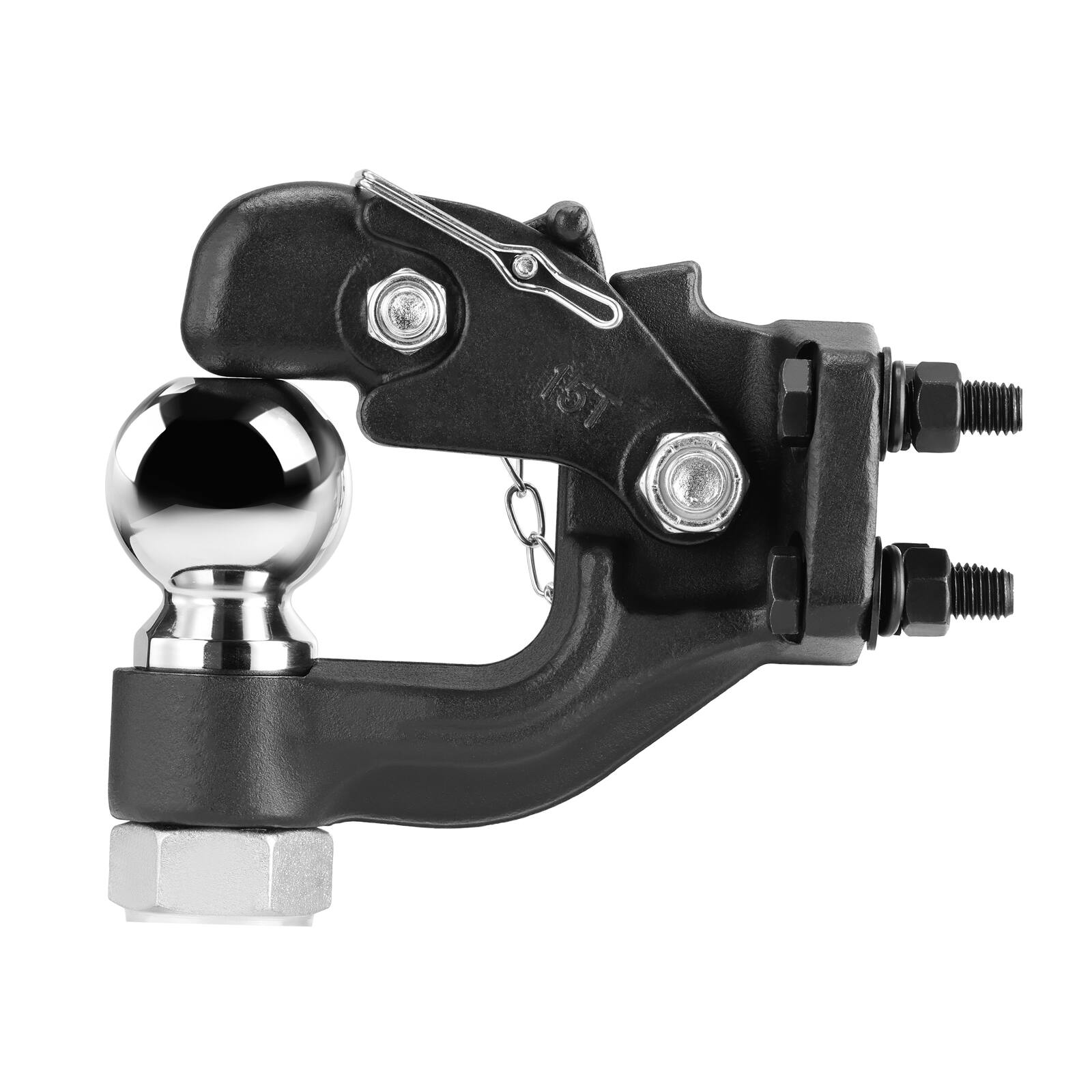 Alt View 5. VEVOR - Pintle Hook, 30000 lbs Towing Capacity, Trailer Hitches Receiver Hook Combination 2-5/16-inch Hitch Ball - Black.