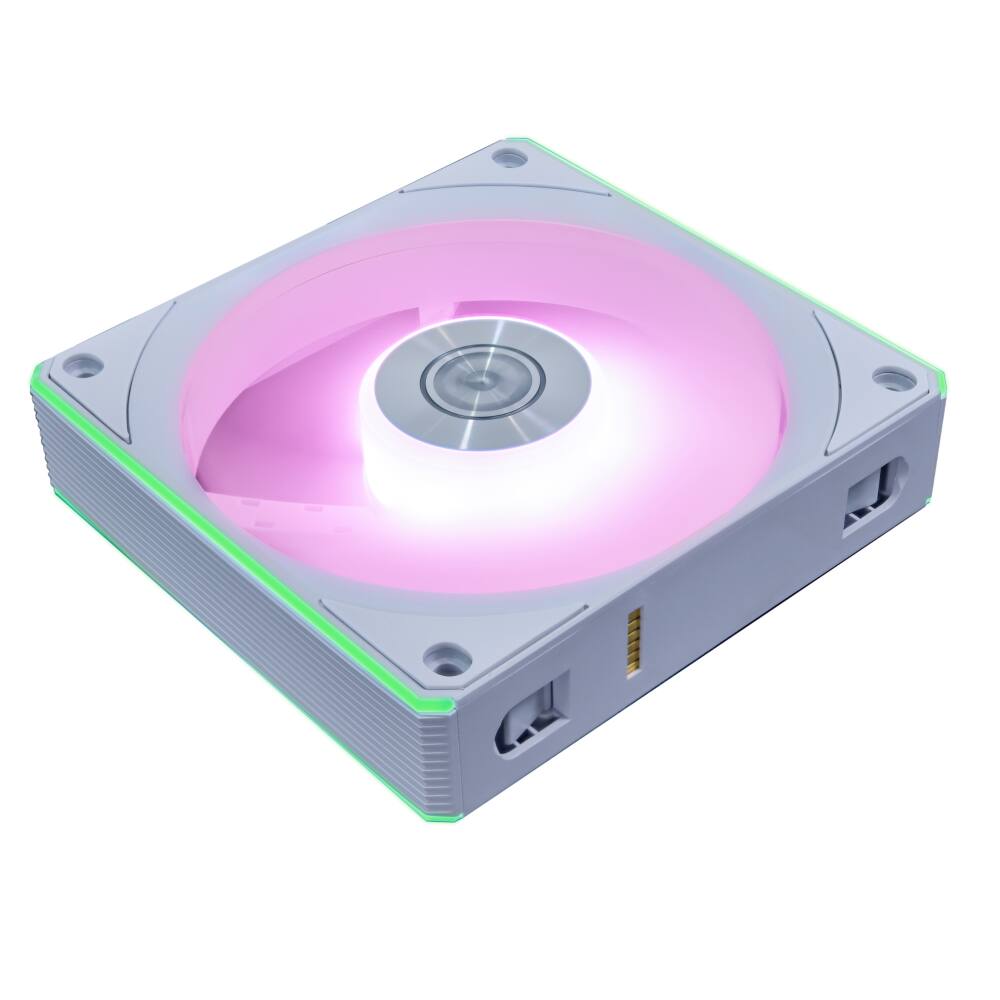 Angle. Lian Li - UNI FAN CL Flex 120mm Reverse Blade ARGB Fan, Single Pack, Daisy-Chain Design, Controller Not Included (12RCL1F1W) - White.