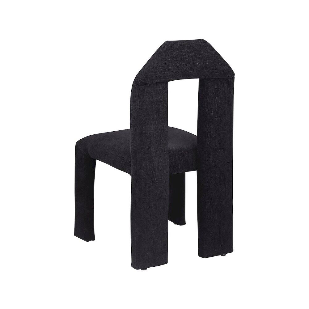 Alt View 4. Meridian Furniture - Bennett Black Chenille Fabric Dining Chair, Set of 2 - Black.