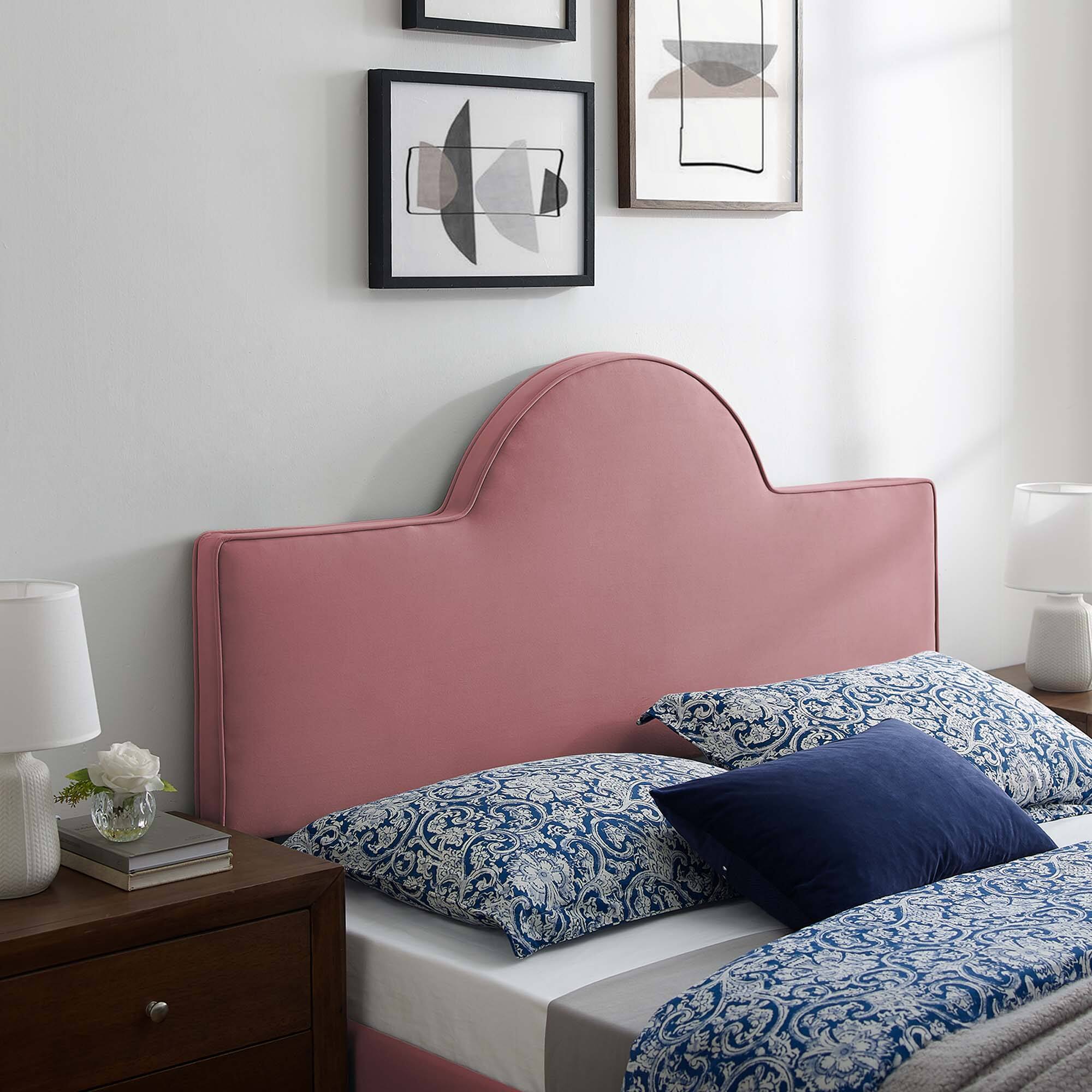 Alt View 2. Modway - Dawn Performance Velvet Twin Headboard by Modway - Dusty Rose.