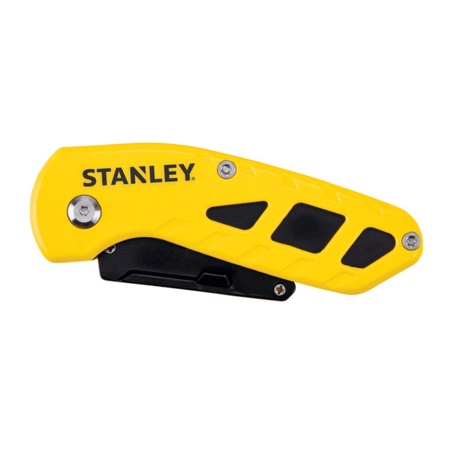 Angle. Stanley - Stanley 4 in. Folding Compact Utility Knife Black/Yellow 1 pc.