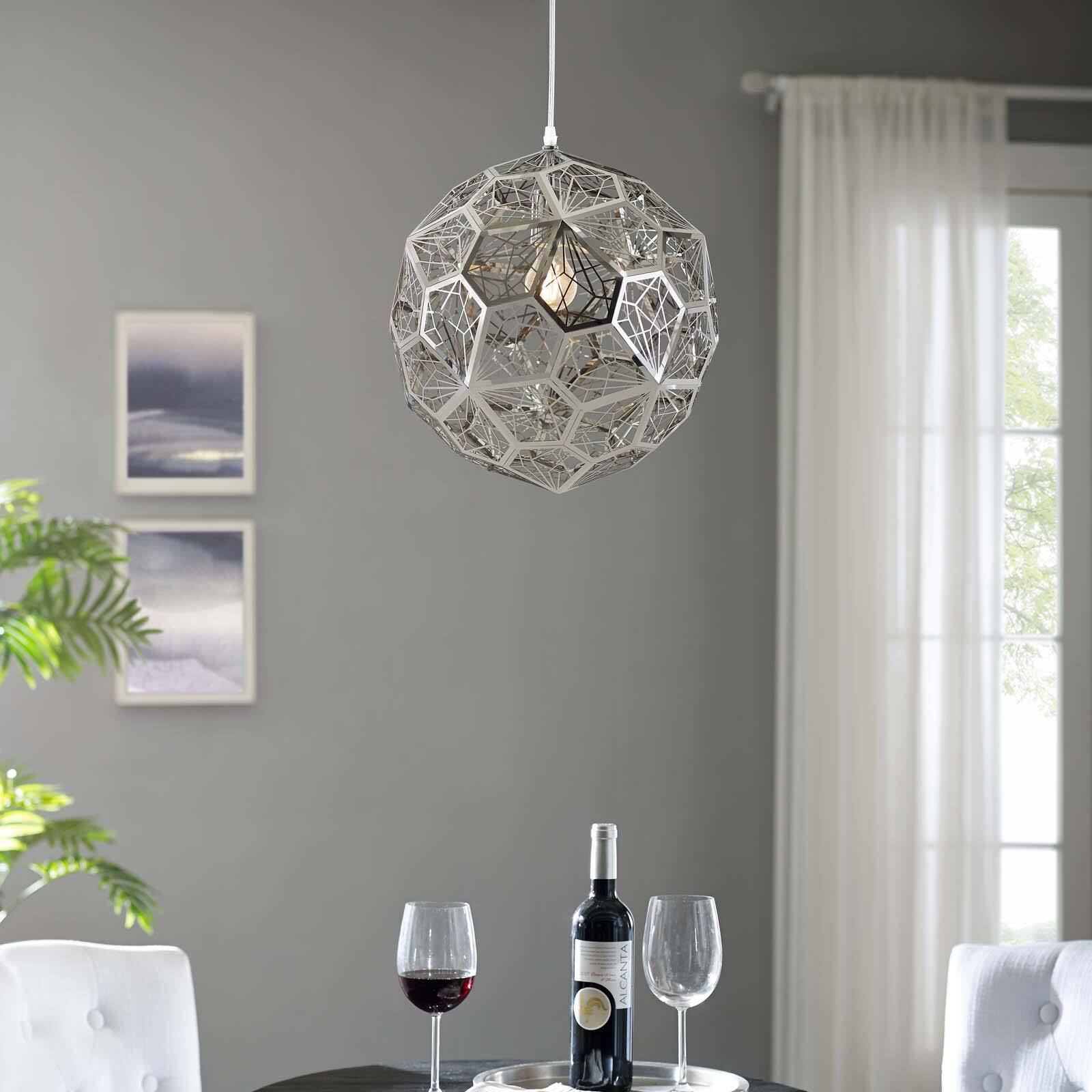 Front. Modway - Shine Pendant Chandelier by Modway - Silver.