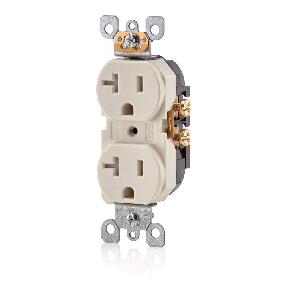 Leviton - 20 Amp Tamper-Resistant Duplex Outlet T5820-T - Light Almond