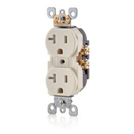 Leviton - 20 Amp Tamper-Resistant Duplex Outlet T5820-T - Light Almond