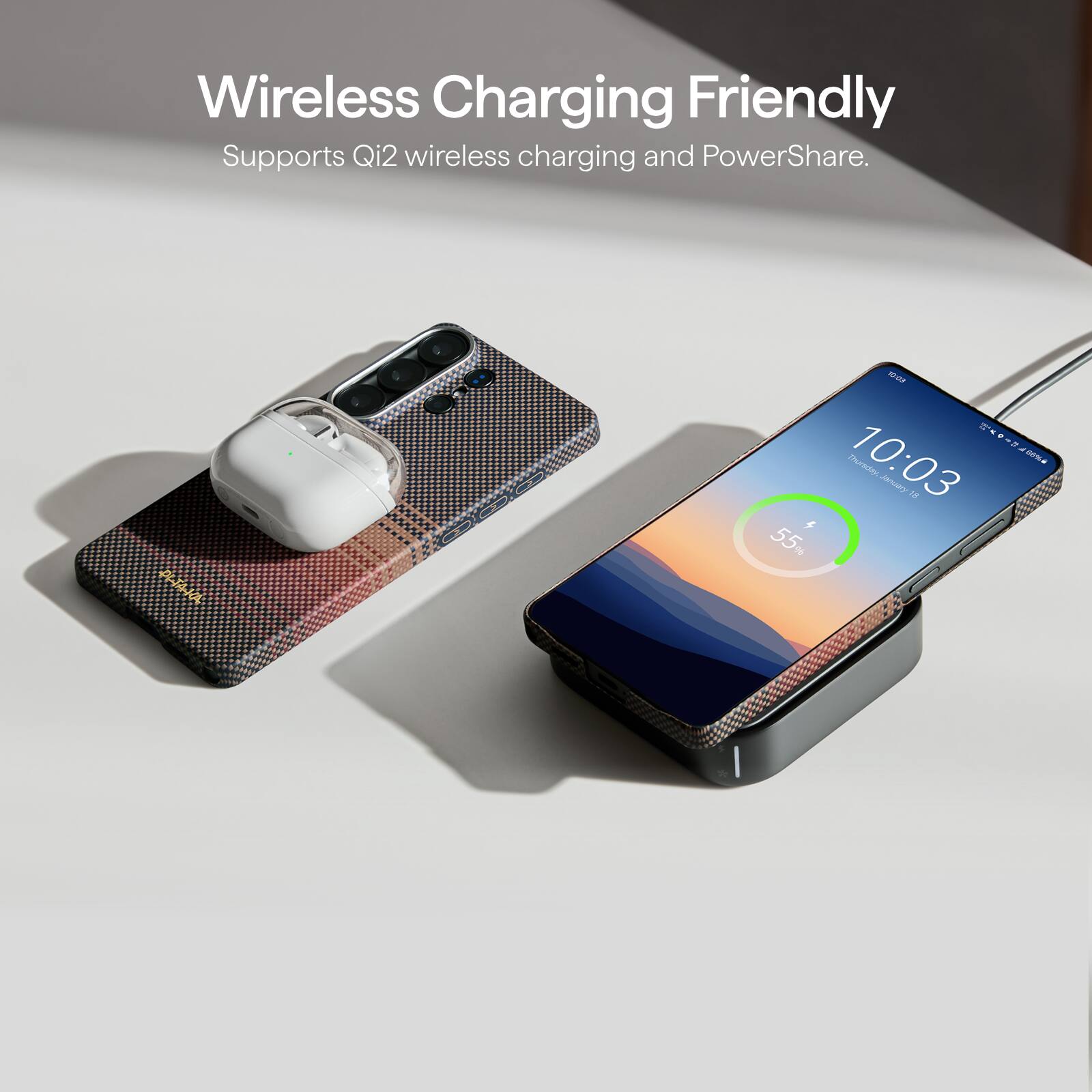 Wireless Charging Friendly  
Supports Qi2 wireless charging and PowerShare.