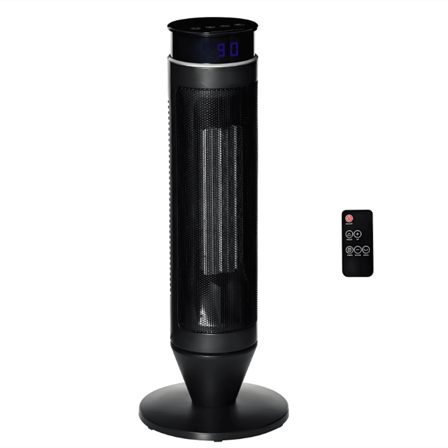 Front. Resenkos - 2-In-1 Tower Heater, Indoor Electric Space Heater with Oscillation, Remote Control, 8H Timer, Black - Black.
