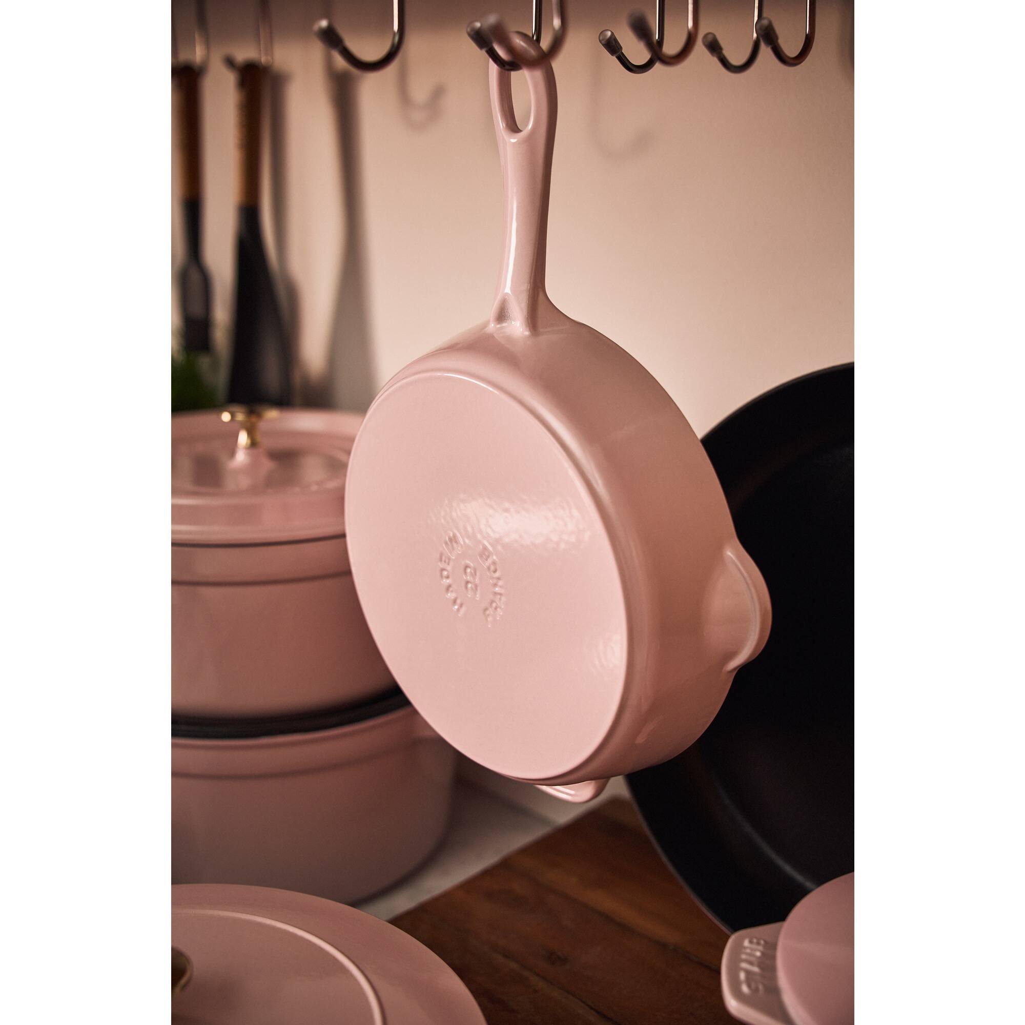 Alt View 4. Staub - STAUB Cast Iron 11-inch Traditional Deep Skillet - Peony Pink - Peony Pink.