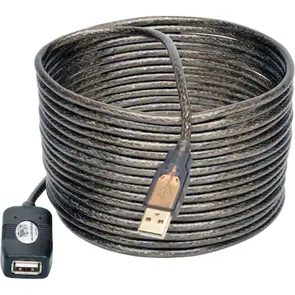 Front. Tripp Lite - 16' USB Type A-to-USB Type A Cable - Black.