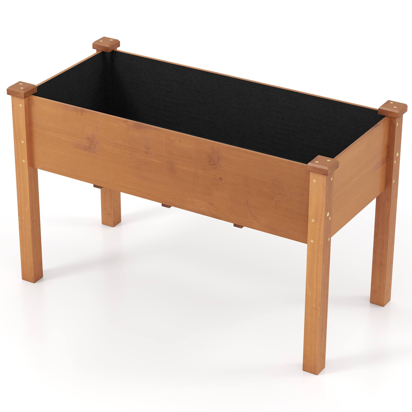 Alt View 9. Gymax - Gymax Raised Garden Bed Elevated Fir Wood Planter Box w/ Drain Hole Garden Planter - Brown.
