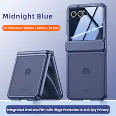 Midnight Blue for Moto Razr 50Ultra / 60Pro / 70 Plus
Integrated Shell and Film with Hinge Protection & Anti-Spy Privacy
