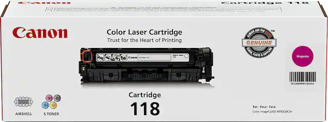Front. Canon - 118 Toner Cartridge - Magenta.