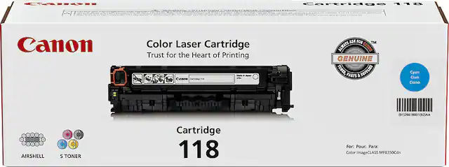 Front. Canon - 118 Toner Cartridge - Cyan.
