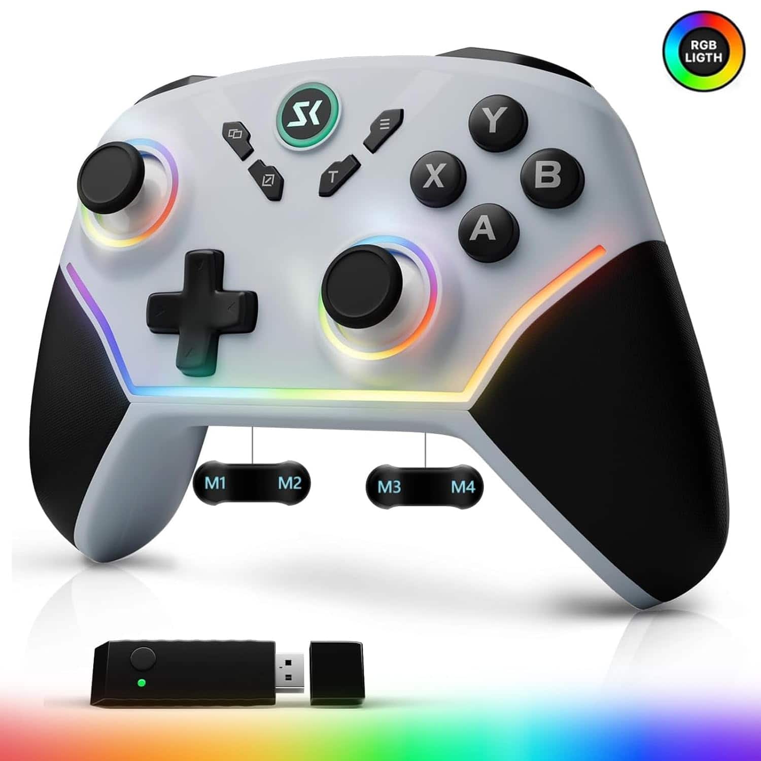 Dazzling Pops - pc controller with hall effect joysticks triggers 1000hz polling rate trigger locks gaming for pc steam - Silver