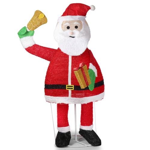 Front. Winado - 6 FT Lighted Santa Claus Holding Bell for Christmas Holiday Outdoor Decoration - Red.