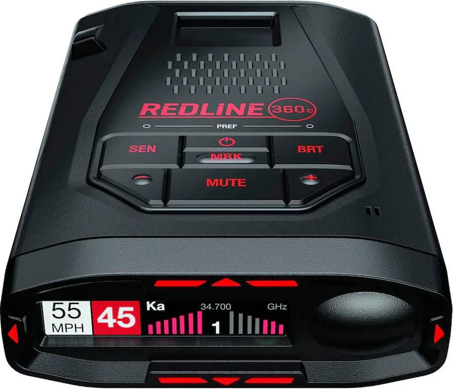 REDLINE 360°

PREF SEN MRK BRT MUTE

55 MPH 45 Ka 34.700 GHz 1