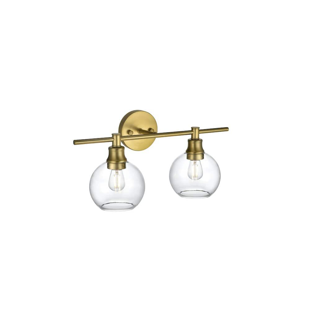 Living District - Collier 2 Light and Clear Glass Wall Sconce - Satin Gold price history on PriceWatchPro