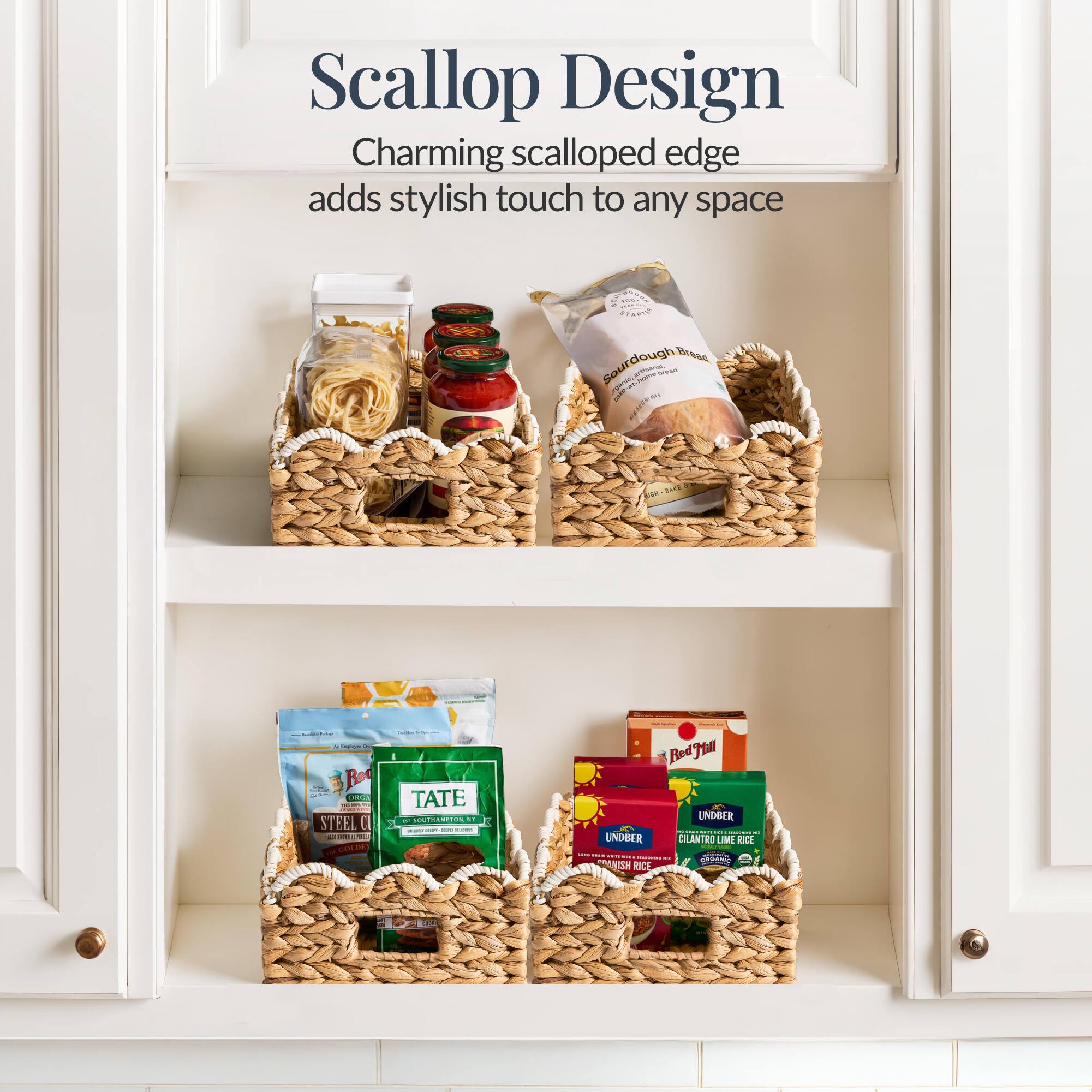 Scalloped Design  
Charming scalloped edge adds stylish touch to any space