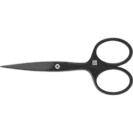 ZWILLING - Beard Scissors (extended handle width, scratch resistant, straight edge fine tip), Premium, 4.5 in - Black