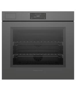 Fisher & Paykel - 30" Single Oven w/Steam Assist, 6.8" Touchscreen, Self-Cleaning, Handleless - Minimal Grey - Gray