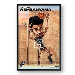 Sporticulture - Victor Wembanyama San Antonio Spurs Framed 14" x 20" Player Caricature Art - Multicolor