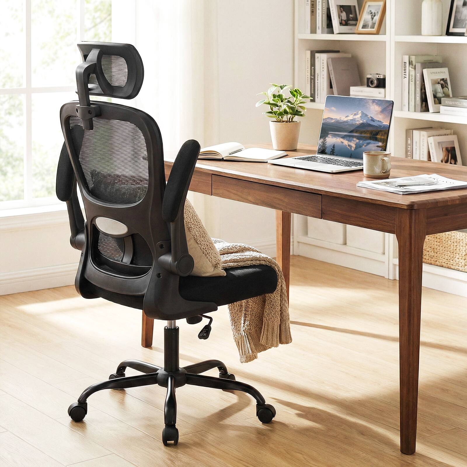 Alt View 3. Gymax - Gymax Ergonomic Office Chair w/Rocking Backrest Lumbar Support Adjustable Headrest Black - Black.