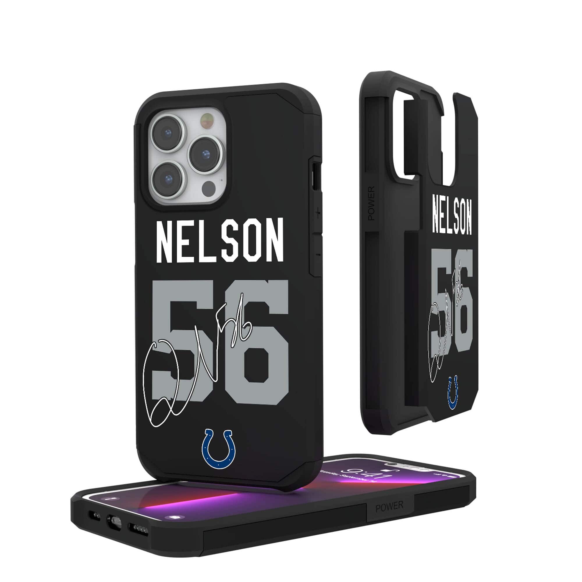 Keyscaper - Quenton Nelson Indianapolis Colts iPhone Rugged Case - 14 - Black