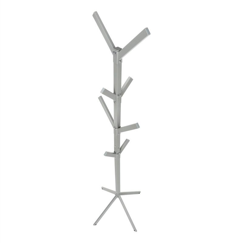 Alt View 4. ALEXOUN - Modern Coat Rack, Hall Tree - Free Standing, 8 Hooks, Entryway, 70"h, Bedroom, Black Metal, Contemporary - Silver.