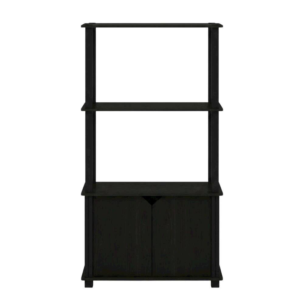 Back. FurniFact - 3-Tier End Table Set in Americano and Chrome Finish with Modern Design - Americano/Chrome.