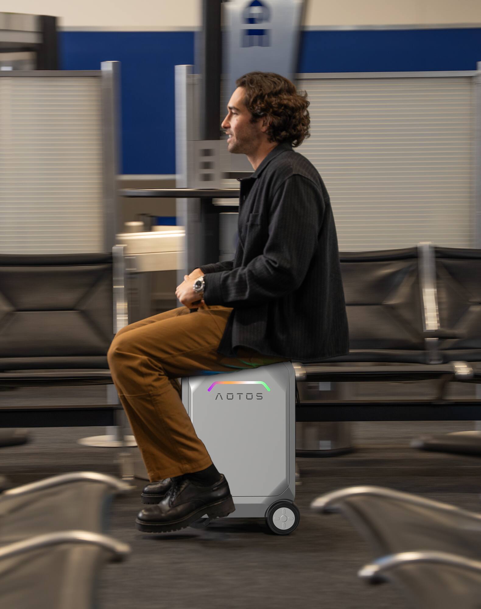 Alt View 7. Aotos - Smart Luggage L2-S - Silver.