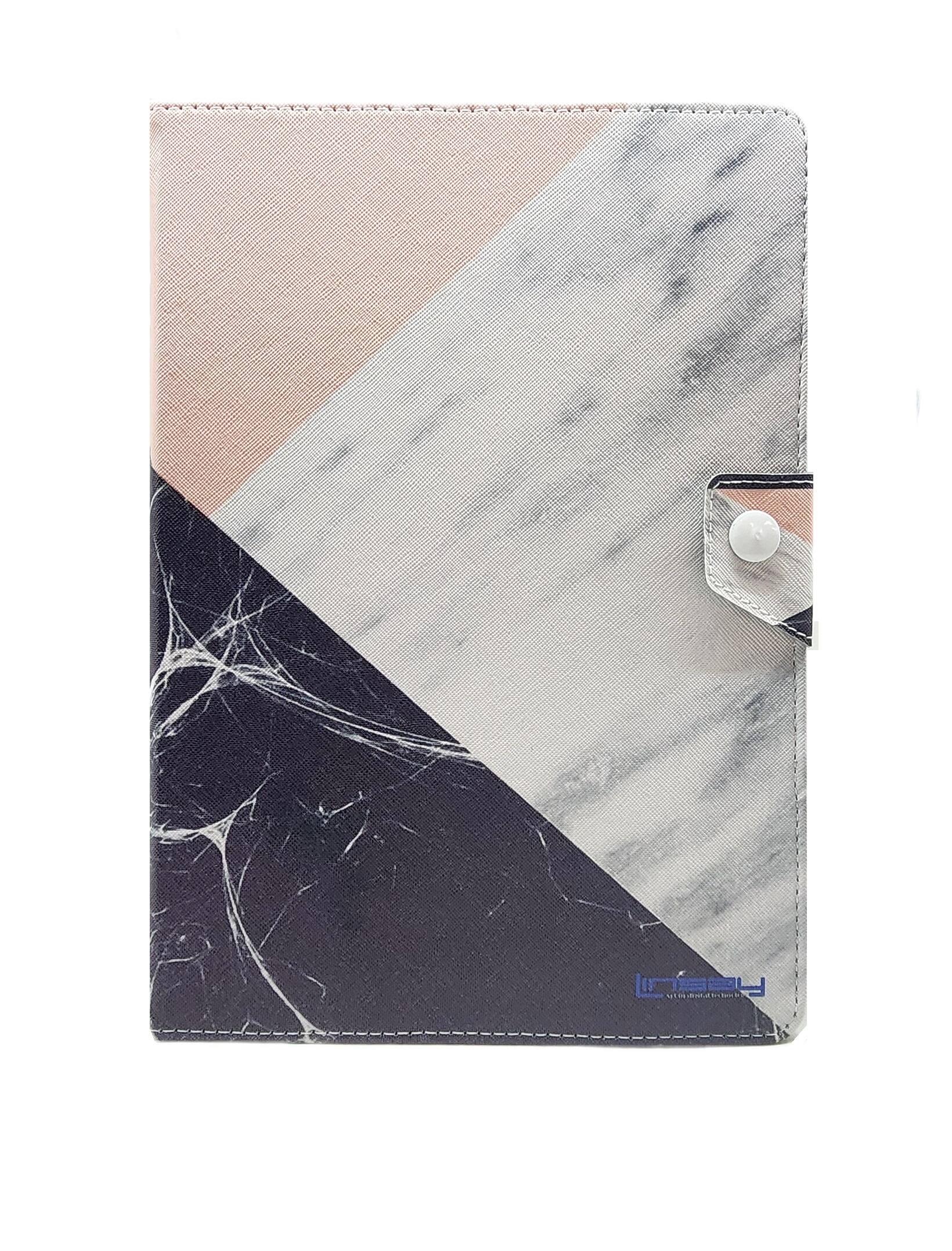 Back. LINSAY - LINSAY 10.1"Octa Core 128GB Storage Android 15 Tablet with Black Pink White Marble Case - Black.