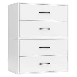 Gymax - Stackable 2-Drawer Dresser Multi-Purpose Wooden Storage Cube Dresser - White