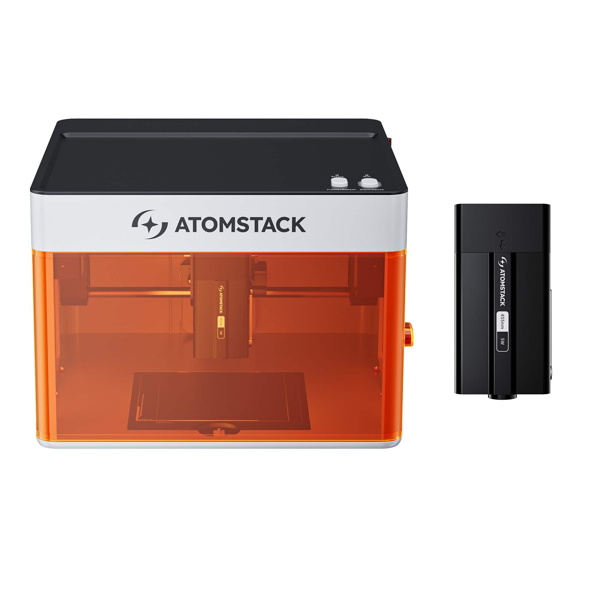 AtomStack - P1 Laser Engraver - 5 W Diode - Laser Engraving Machine for Beginners - Portable and Mini - For Wood, Leather etc