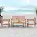 Alt View 4. Costway - 4 PCS Wood Patio Furniture Set with Soft Seat Cushions Solid Acacia Wood Frame - Off White,Natural.